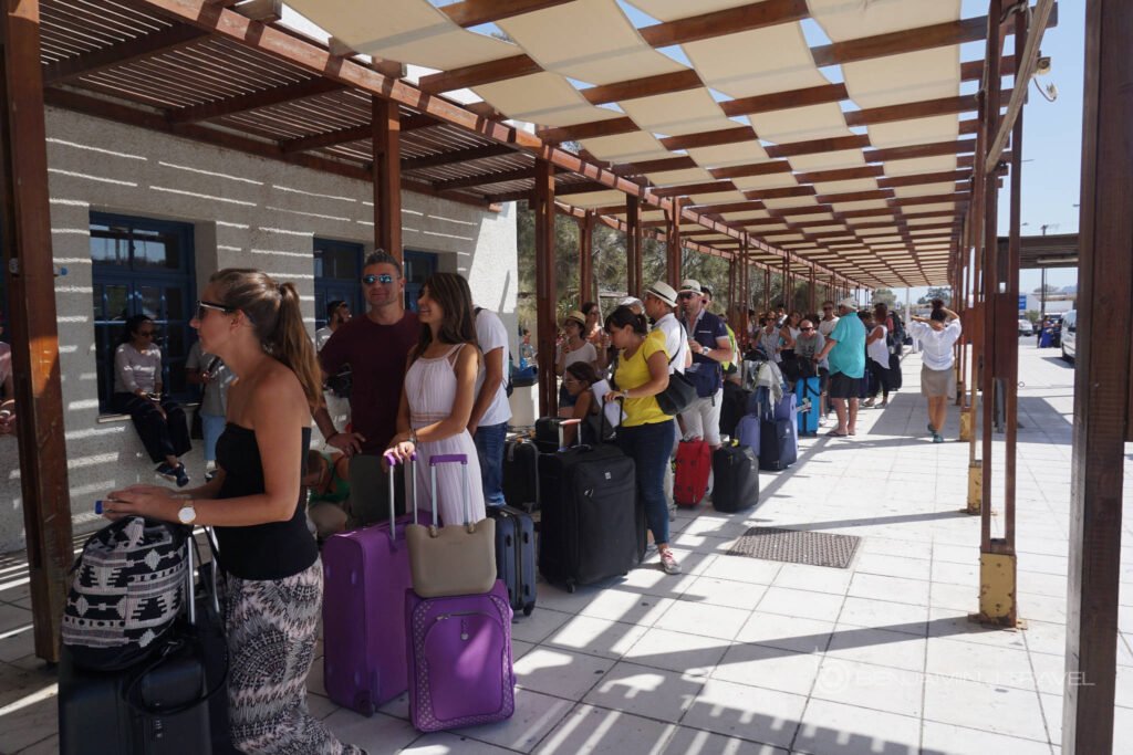 Arrival in Santorini